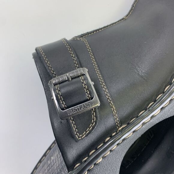 Eastland Mae Mule Black Leather Buckle Slip On Clog Comfort Round Toe Womens 11 - Picture 11 of 13